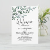 Eucalyptus Feuille Programmes de mariage vert (Debout devant)