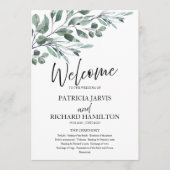 Eucalyptus Feuille Programmes de mariage vert (Devant)