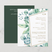 Eucalyptus Feuille Verdure naturelle Mariage Chic (Devant / Derrière)