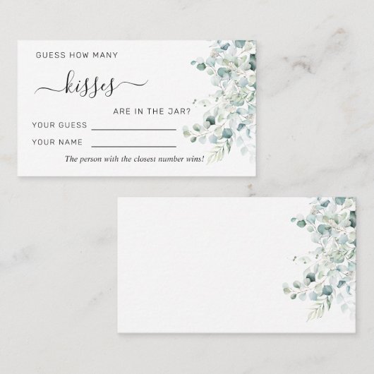 Eucalyptus Feuilles Combien De Baisers Cartes De J (Devant / Derrière)