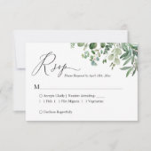 Eucalyptus Feuilles de verdure carte RSVP mariage (Devant)