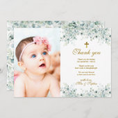 Eucalyptus Feuilles et Carte de remerciements de b (Devant / Derrière)