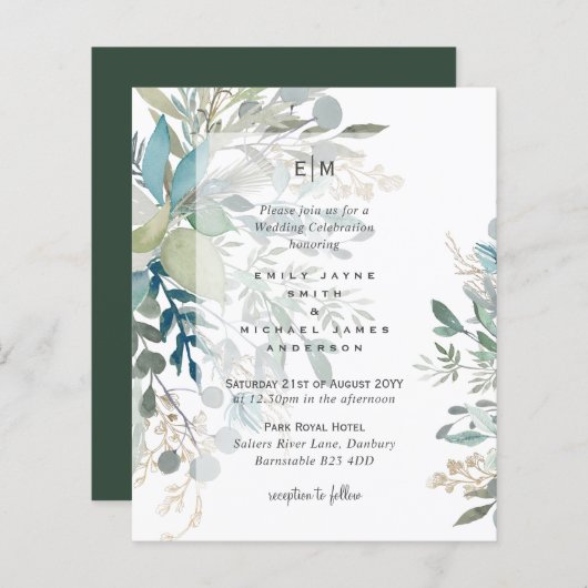 Eucalyptus Feuilles Mariage de verdure naturelle (Devant / Derrière)