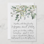 Eucalyptus Fine Art Calligraphy Style Weddenschap Kaart (Voorkant)
