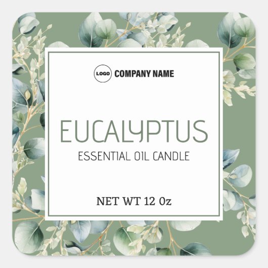 Eucalyptus Flavour Candle Label Sticker (Voorkant)