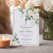 Eucalyptus Fleurs blanches Confirmation Invitation