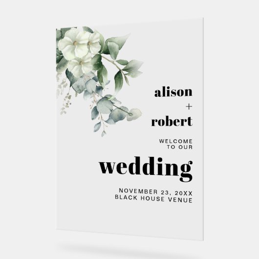 Eucalyptus, fleurs blanches, fleurs florales maria (Angle)