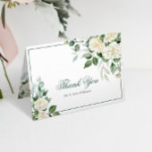 Eucalyptus Fleurs blanches Mariage Carte de remerc