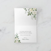 Eucalyptus Fleurs blanches Mariage Carte de remerc (Intérieur)