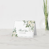 Eucalyptus Fleurs blanches Mariage Carte de remerc (Devant)