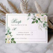 Eucalyptus Fleurs blanches Mariage Carte RSVP