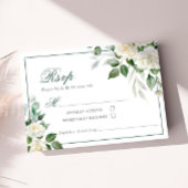 Eucalyptus Fleurs blanches Mariage Carte RSVP