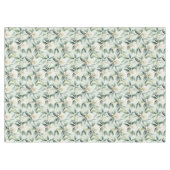 Eucalyptus Fleurs Vert Blanc Tissu Nappe (Devant (Horizontal))