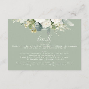 Eucalyptus Floral bruiloft details Informatiekaartje