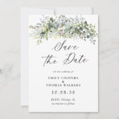 Eucalyptus Floral Enregistrer La Carte Date (Devant)