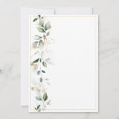 Eucalyptus Floral Faire-part de mariage or (Dos)