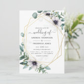 Eucalyptus Floral Geometric Wedding Kaart (Staand voorkant)