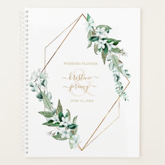 Eucalyptus Floral Gold Lijst Wedding Planner (Voorkant)