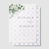 Eucalyptus Floral Minimal Plain Wedding Vellum Uitnodigingen (Offset (Uitnodiging))