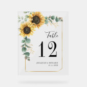Eucalyptus floral Sunflower Numéro de table de mar (Recto)