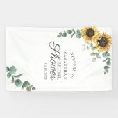 Eucalyptus Floral Sunflower Script Vrijgezellenfee Spandoek (Horizontaal)