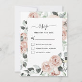 Eucalyptus Floral Verdure Mariage RSVP Invitation (Devant)