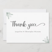 Eucalyptus Floral Waterverf Flat Hartelijk dank Bedankkaart (Voorkant)