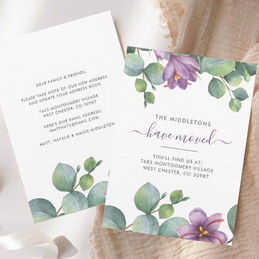 Eucalyptus Floral We hebben Greenery Moving Aankondiging