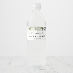 Eucalyptus Floral Weddenschap Water Flaceletiket Waterfles Etiket