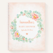 Eucalyptus Floral Wreator baby shower Guest Book Notitieboek (Voorkant)