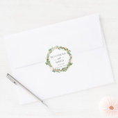 Eucalyptus Flower Wreath Wedding Ronde Sticker (Envelop)