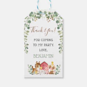 Eucalyptus Foliage Boerderij Birthday Dank je Labe Cadeaulabel