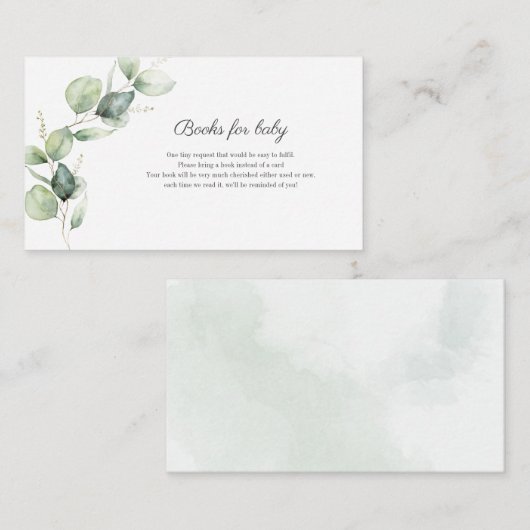 Eucalyptus Foliage Books for Baby Enclosure Card Informatiekaartje (Voorkant / Achterkant)