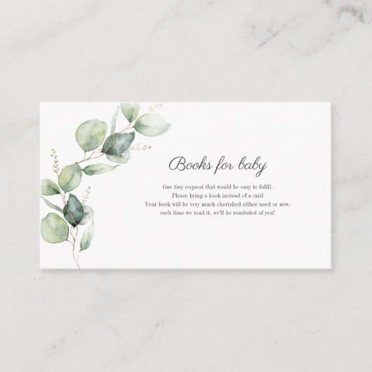 Eucalyptus Foliage Books for Baby Enclosure Card Informatiekaartje (Voorkant)