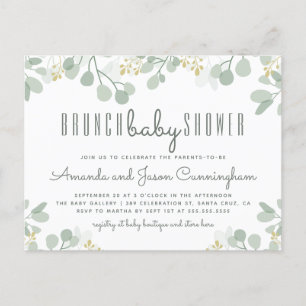 Eucalyptus Foliage Botanical Brunch Baby shower Uitnodiging Briefkaart