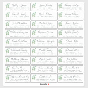 Eucalyptus Foliage Bruiloft Gast Adresetiketten Sticker