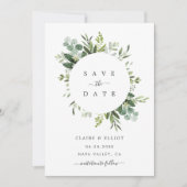 Eucalyptus Foliage Circle Lijst Opslaan Kaart Datu (Voorkant)