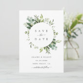 Eucalyptus Foliage Circle Lijst Opslaan Kaart Datu (Staand voorkant)