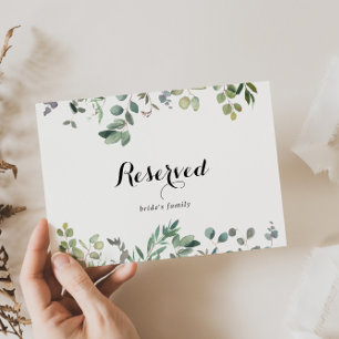 Eucalyptus Foliage Delight Wedding Reserved Sign