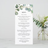 Eucalyptus Foliage Elegant Greenery Wedding Menu (Staand voorkant)