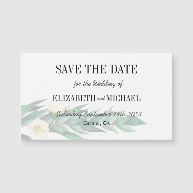 Eucalyptus Foliage Elegant Wedding Save the Date (Voorkant)