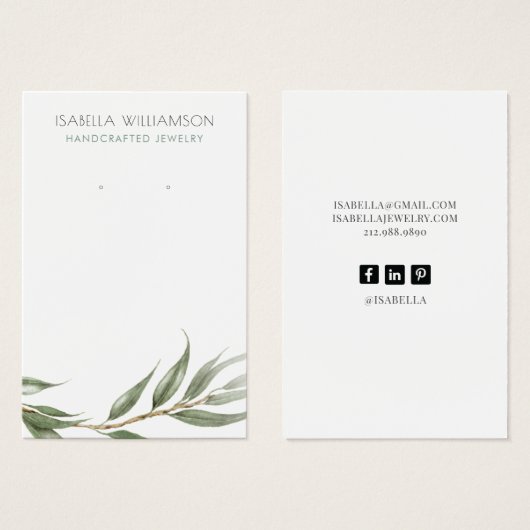 Eucalyptus Foliage Elevage Bijoux Display (Devant & derrière)