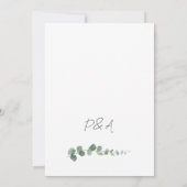 Eucalyptus Foliage Faire-part de mariage (Dos)
