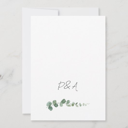 Eucalyptus Foliage Faire-part de mariage (Dos)