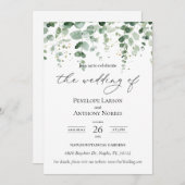 Eucalyptus Foliage Faire-part de mariage (Devant / Derrière)