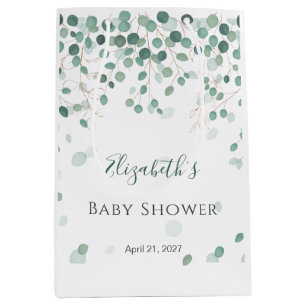 Eucalyptus Foliage Gold Leaves Baby shower Medium Medium Cadeauzakje