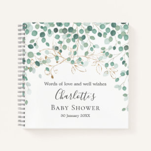 Eucalyptus Foliage Gold Leaves Baby shower Notitieboek