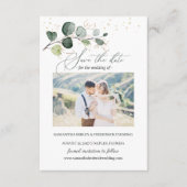 Eucalyptus Foliage Gold Leaves Save the Date Enclo Informatiekaartje (Voorkant)