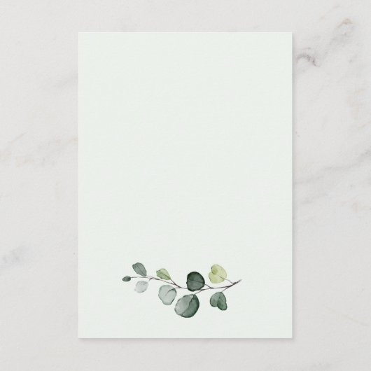 Eucalyptus Foliage Gold Leaves Sparen de Datum Informatiekaartje (Achterkant)