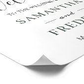 Eucalyptus Foliage Gold Leaves Weddenschap Welkom Poster (Hoek)